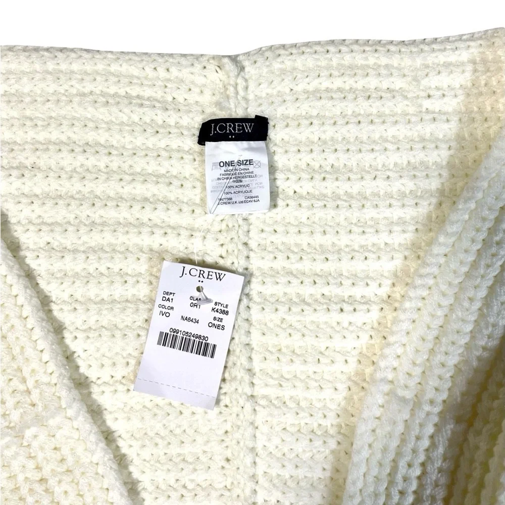 NWT J.Crew Super‑Soft Ribbed Knit Chunky Infinity Scarf Ivory One Size